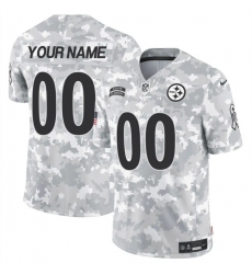 Men's Pittsburgh Steelers Active Player Custom 2024 F.U.S.E Arctic Camo Salute To Service Limited Stitched Football Jersey