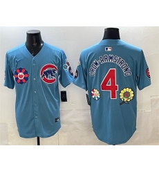 Mens Chicago Cubs #4 Pete Crow-Armstrong Blue 2025 Tokyo Series 2nd Alternate Limited Stitched Baseball Jersey