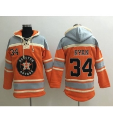 Men's Houston Astros #34 Nolan Ryan Retired Orange Baseball MLB Hoodie