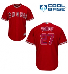 Women's Majestic Los Angeles Angels of Anaheim #27 Mike Trout Authentic Red Alternate MLB Jersey