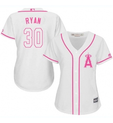 Women's Majestic Los Angeles Angels of Anaheim #30 Nolan Ryan Replica White Fashion Cool Base MLB Jersey