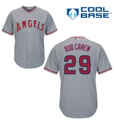 Youth Majestic Los Angeles Angels of Anaheim #29 Rod Carew Authentic Grey Road Cool Base MLB Jersey