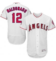 Men's Majestic Los Angeles Angels of Anaheim #12 Martin Maldonado White Flexbase Authentic Collection MLB Jersey