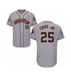 Men's Houston Astros #25 Jose Cruz Jr. Grey Road Flex Base Authentic Collection 2019 World Series Bound Baseball Jersey