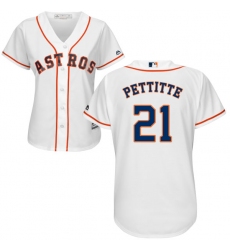 Women's Majestic Houston Astros #21 Andy Pettitte Replica White Home Cool Base MLB Jersey