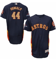 Men's Majestic Houston Astros #44 Roy Oswalt Navy Blue Alternate 2018 Gold Program Flex Base Authentic Collection MLB Jersey