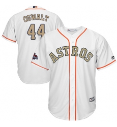 Youth Majestic Houston Astros #44 Roy Oswalt Authentic White 2018 Gold Program Cool Base MLB Jersey