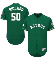 Men's Majestic Houston Astros #50 J.R. Richard Green Celtic Flexbase Authentic Collection MLB Jersey