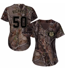 Women's Majestic Houston Astros #50 J.R. Richard Authentic Camo Realtree Collection Flex Base MLB Jersey