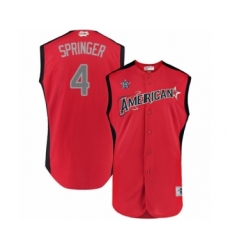 Men's Houston Astros #4 George Springer Authentic Red American League 2019 Baseball All-Star Jersey