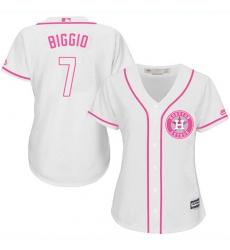 Women's Majestic Houston Astros #7 Craig Biggio Authentic White Fashion Cool Base MLB Jersey