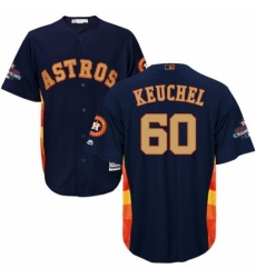 Youth Majestic Houston Astros #60 Dallas Keuchel Authentic Navy Blue Alternate 2018 Gold Program Cool Base MLB Jersey