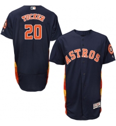Men's Majestic Houston Astros #20 Preston Tucker Navy Blue Alternate Flex Base Authentic Collection MLB Jersey