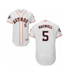 Men's Houston Astros #5 Jeff Bagwell White Home Flex Base Authentic Collection 2019 World Series Bound Baseball Jersey