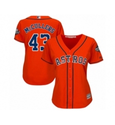 Women's Houston Astros #43 Lance McCullers Authentic Orange Alternate Cool Base 2019 World Series Bound Baseball Jersey
