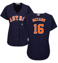 Women's Majestic Houston Astros #16 Brian McCann Authentic Navy Blue Alternate Cool Base MLB Jersey