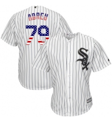 Men's Majestic Chicago White Sox #79 Jose Abreu Replica White USA Flag Fashion MLB Jersey