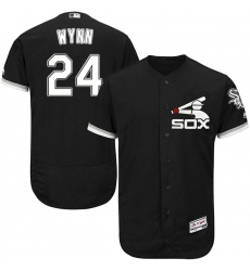 Men's Majestic Chicago White Sox #24 Early Wynn Authentic Black Alternate Home Cool Base MLB Jersey