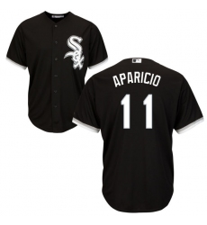Youth Majestic Chicago White Sox #11 Luis Aparicio Replica Black Alternate Home Cool Base MLB Jersey
