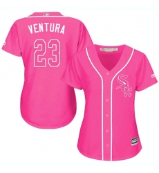 Women's Majestic Chicago White Sox #23 Robin Ventura Authentic Pink Fashion Cool Base MLB Jersey