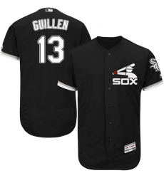 Men's Majestic Chicago White Sox #13 Ozzie Guillen Authentic Black Alternate Home Cool Base MLB Jersey