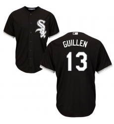 Youth Majestic Chicago White Sox #13 Ozzie Guillen Authentic Black Alternate Home Cool Base MLB Jersey