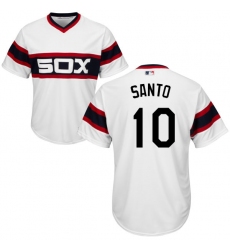 Men's Majestic Chicago White Sox #10 Ron Santo White Alternate Flex Base Authentic Collection MLB Jersey