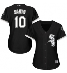 Women's Majestic Chicago White Sox #10 Ron Santo Authentic Black Alternate Home Cool Base MLB Jersey