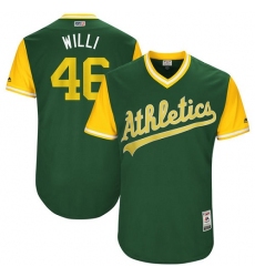 Men's Majestic Oakland Athletics #46 Santiago Casilla 
