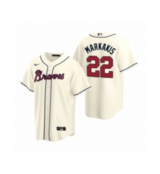 Youth Atlanta Braves #22 Nick Markakis Nike Cream 2020 Replica Alternate Jersey