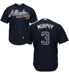 Youth Majestic Atlanta Braves #3 Dale Murphy Authentic Blue Alternate Road Cool Base MLB Jersey