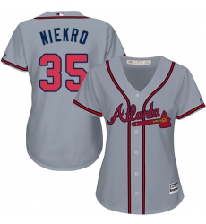 Women's Majestic Atlanta Braves #35 Phil Niekro Authentic Grey Road Cool Base MLB Jersey