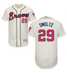 Men's Majestic Atlanta Braves #29 John Smoltz Cream Alternate Flex Base Authentic Collection MLB Jersey