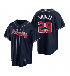 Men's Nike Atlanta Braves #29 John Smoltz Navy Alternate Stitched Baseball Jersey
