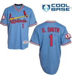 Men's Majestic St. Louis Cardinals #1 Ozzie Smith Authentic Blue 1982 Turn Back The Clock MLB Jersey