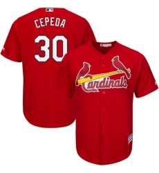 Men's Majestic St. Louis Cardinals #30 Orlando Cepeda Replica Red Alternate Cool Base MLB Jersey