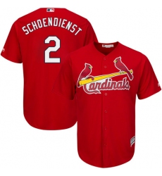Youth Majestic St. Louis Cardinals #2 Red Schoendienst Replica Red Alternate Cool Base MLB Jersey