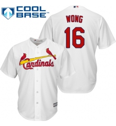 Youth Majestic St. Louis Cardinals #16 Kolten Wong Replica White Home Cool Base MLB Jersey