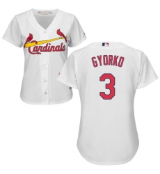 Women's Majestic St. Louis Cardinals #3 Jedd Gyorko Authentic White Home Cool Base MLB Jersey
