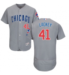 Men's Majestic Chicago Cubs #41 John Lackey Grey Road Flex Base Authentic Collection MLB Jersey