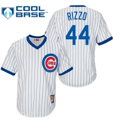Men's Majestic Chicago Cubs #44 Anthony Rizzo Authentic White Home Cooperstown MLB Jersey