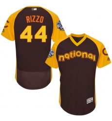 Men's Majestic Chicago Cubs #44 Anthony Rizzo Brown 2016 All-Star National League BP Authentic Collection Flex Base MLB Jersey