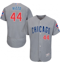 Men's Majestic Chicago Cubs #44 Anthony Rizzo Grey Road Flex Base Authentic Collection MLB Jersey