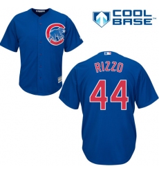 Youth Majestic Chicago Cubs #44 Anthony Rizzo Authentic Royal Blue Alternate Cool Base MLB Jersey