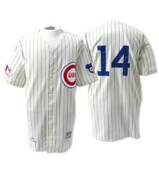 Men's Mitchell and Ness Chicago Cubs #14 Ernie Banks Authentic White Throwback MLB Jersey