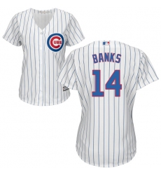 Women's Majestic Chicago Cubs #14 Ernie Banks Authentic White Home Cool Base MLB Jersey