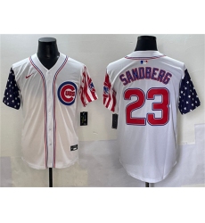 Men's Chicago Cubs #23 Ryne Sandberg White 2025 Independence Day Vapor Premier Limited Stitched Baseball Jersey