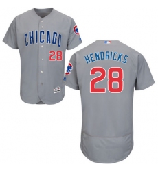 Men's Majestic Chicago Cubs #28 Kyle Hendricks Grey Road Flexbase Authentic Collection MLB Jersey