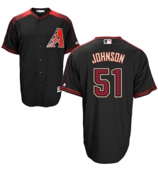 Men's Majestic Arizona Diamondbacks #51 Randy Johnson Replica Black Alternate Home Cool Base MLB Jersey