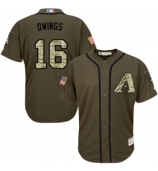 Men's Majestic Arizona Diamondbacks #16 Chris Owings Authentic Green Salute to Service MLB Jersey